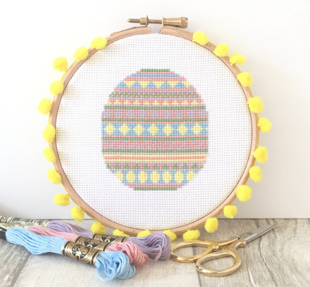 Pastel Easter Egg Cross Stitch Kit for Beginners - Hannah Hand Makes