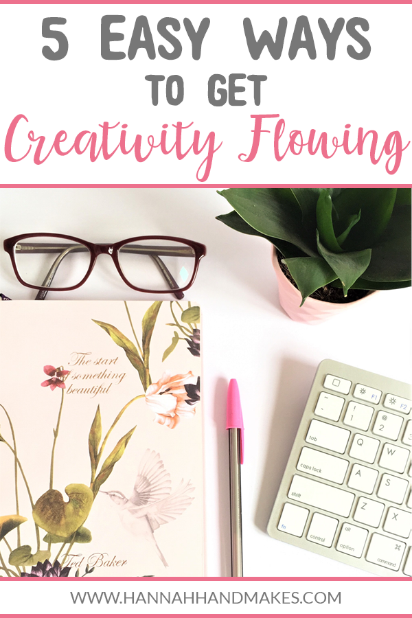 In this post I share 5 easy ways you can get creativity flowing. They are practical things you can fit into your full life. 1. Go on a walk 2. Turn off your phone 3. Clean/De-clutter 4. Craft 5. Daydream. Follow these 5 steps to welcome more creativity into your life. There's nothing better than daydreaming to get those creative juices flowing! #creativity